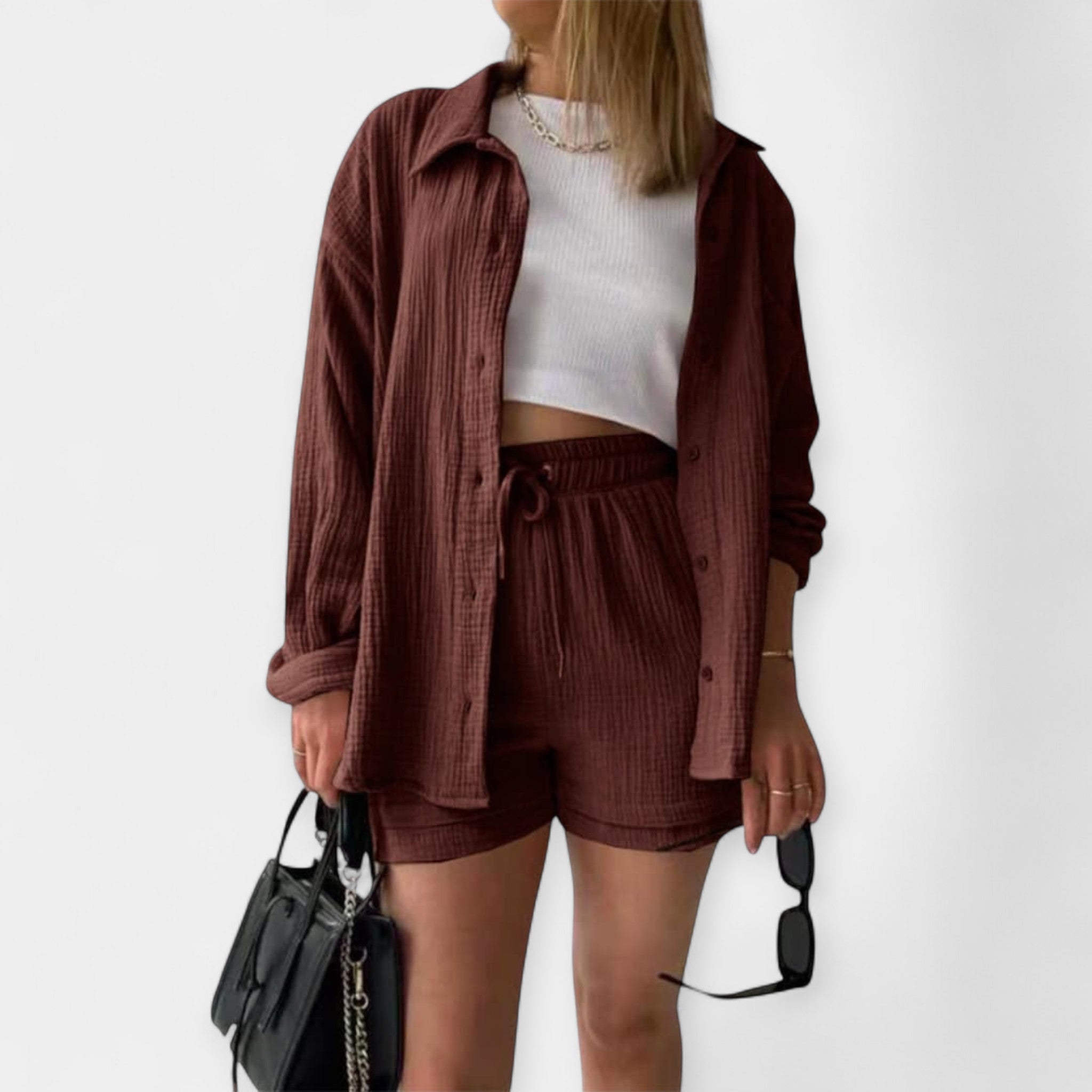 Ensemble d'Été Bicolore - Top et Short