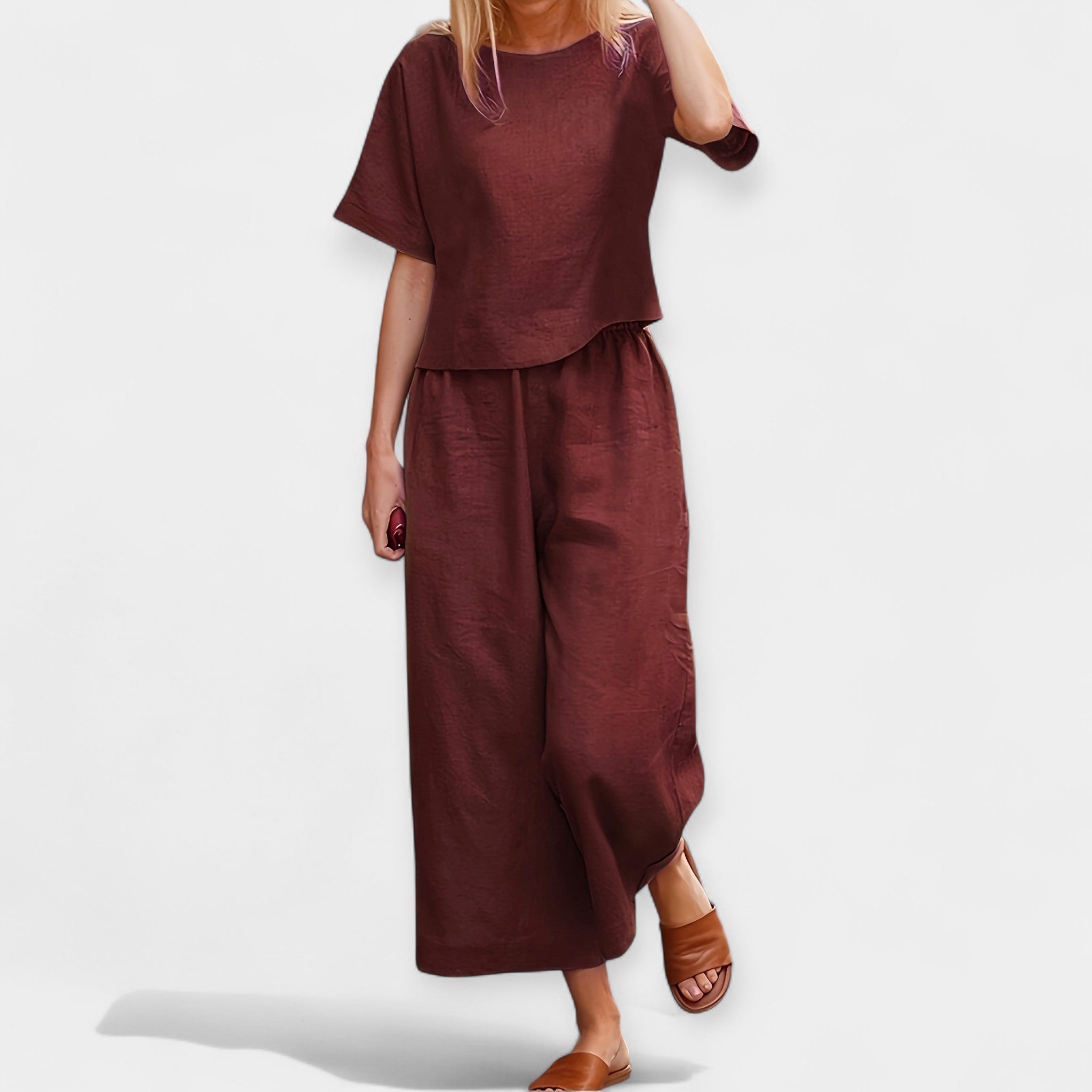 Ensemble Pantalon Aérien avec Manches Courtes