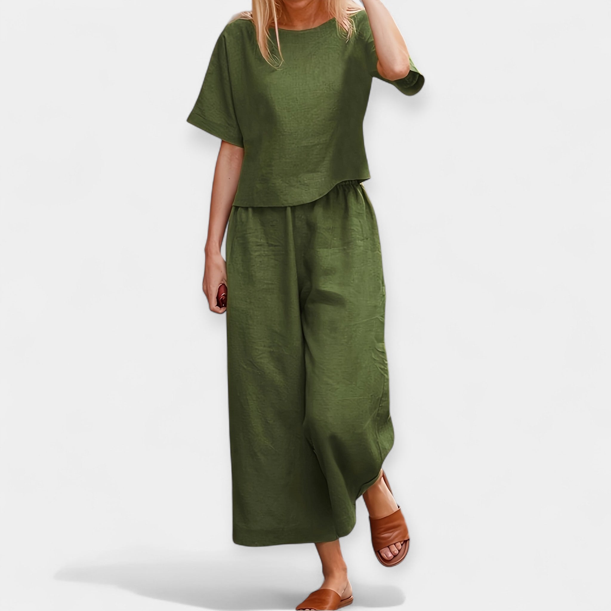 Ensemble Pantalon Aérien avec Manches Courtes