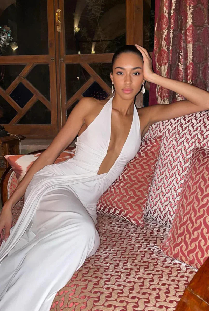 Valeria™ | Robe Longue Élégante – Minimalisme & Sensualité Réunis