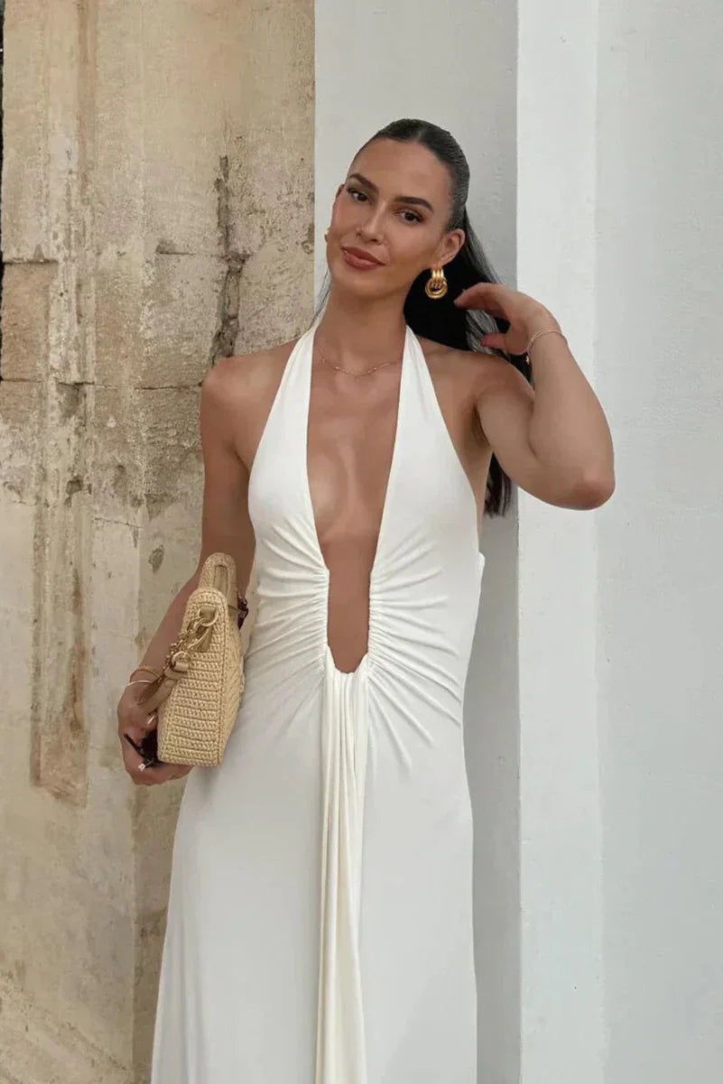Valeria™ | Robe Longue Élégante – Minimalisme & Sensualité Réunis