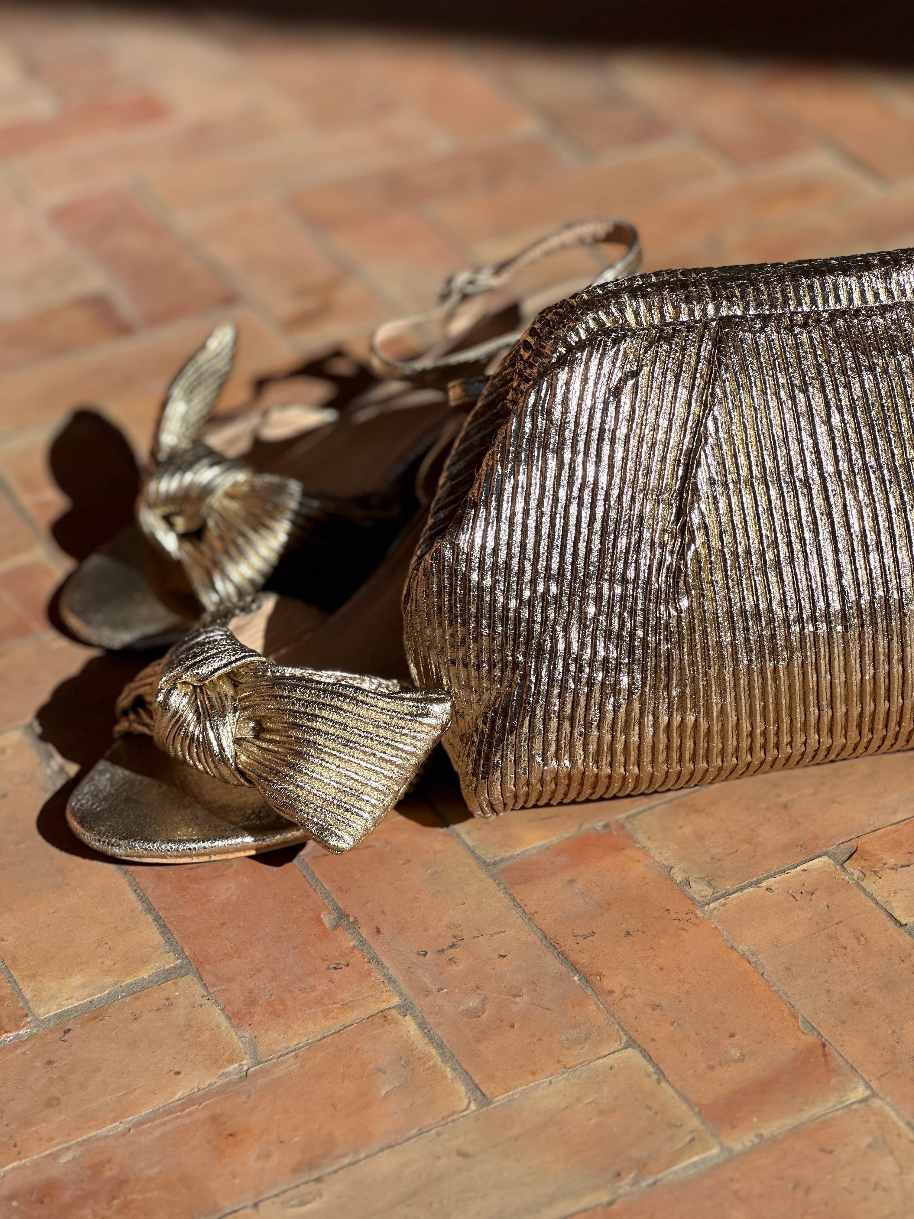 Pochette & Sac à Bandoulière Élégant Doré