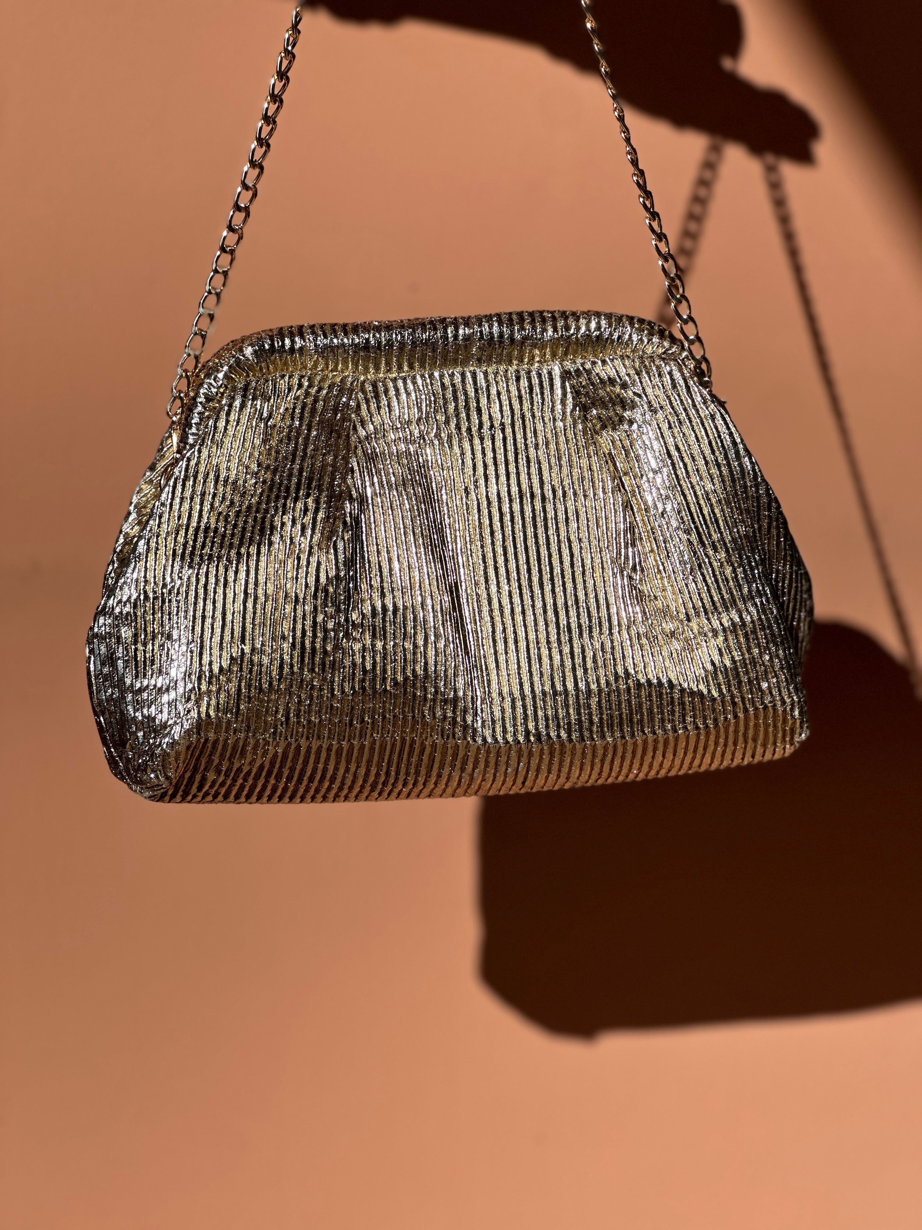 Pochette & Sac à Bandoulière Élégant Doré
