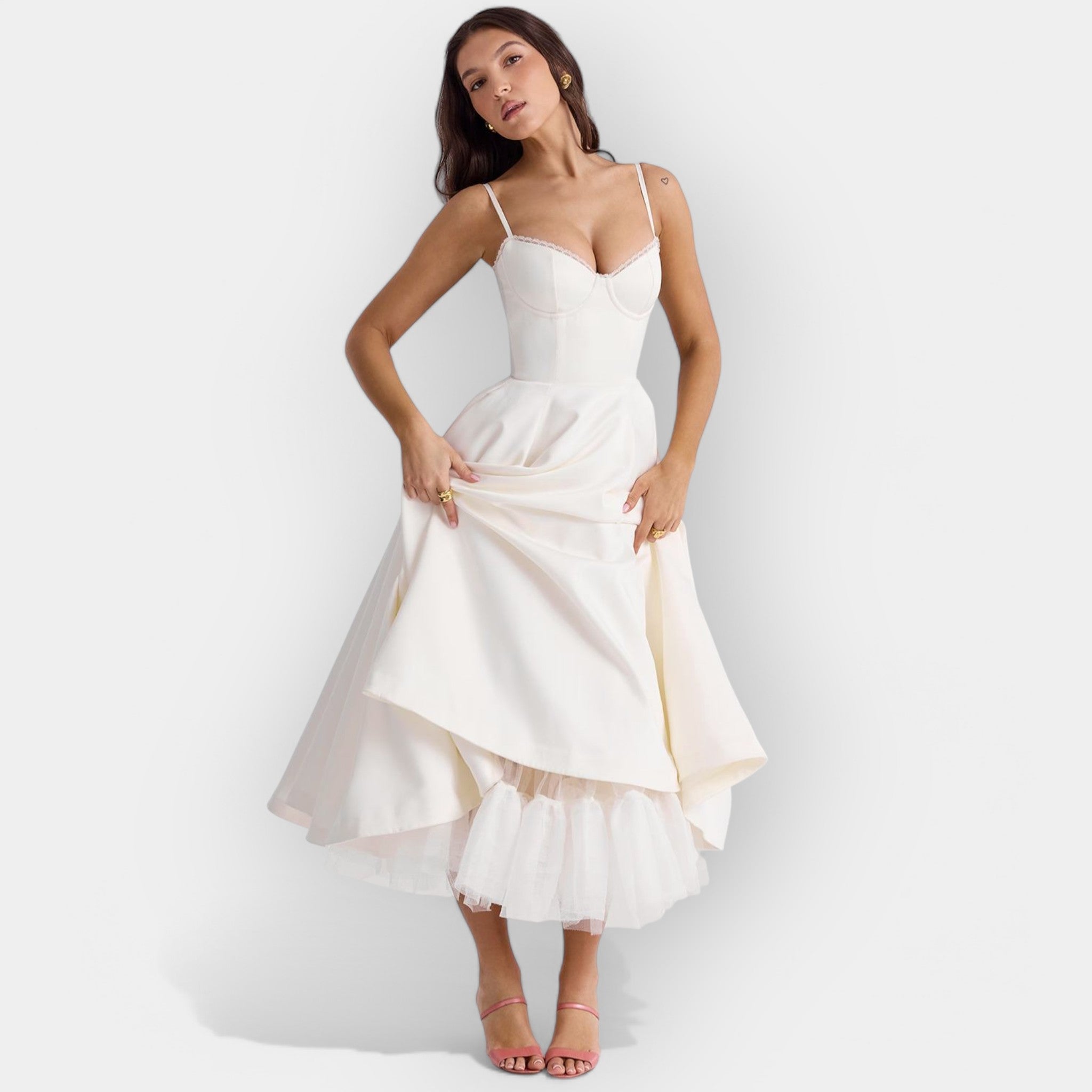 Robe Midi Blanche Épurée
