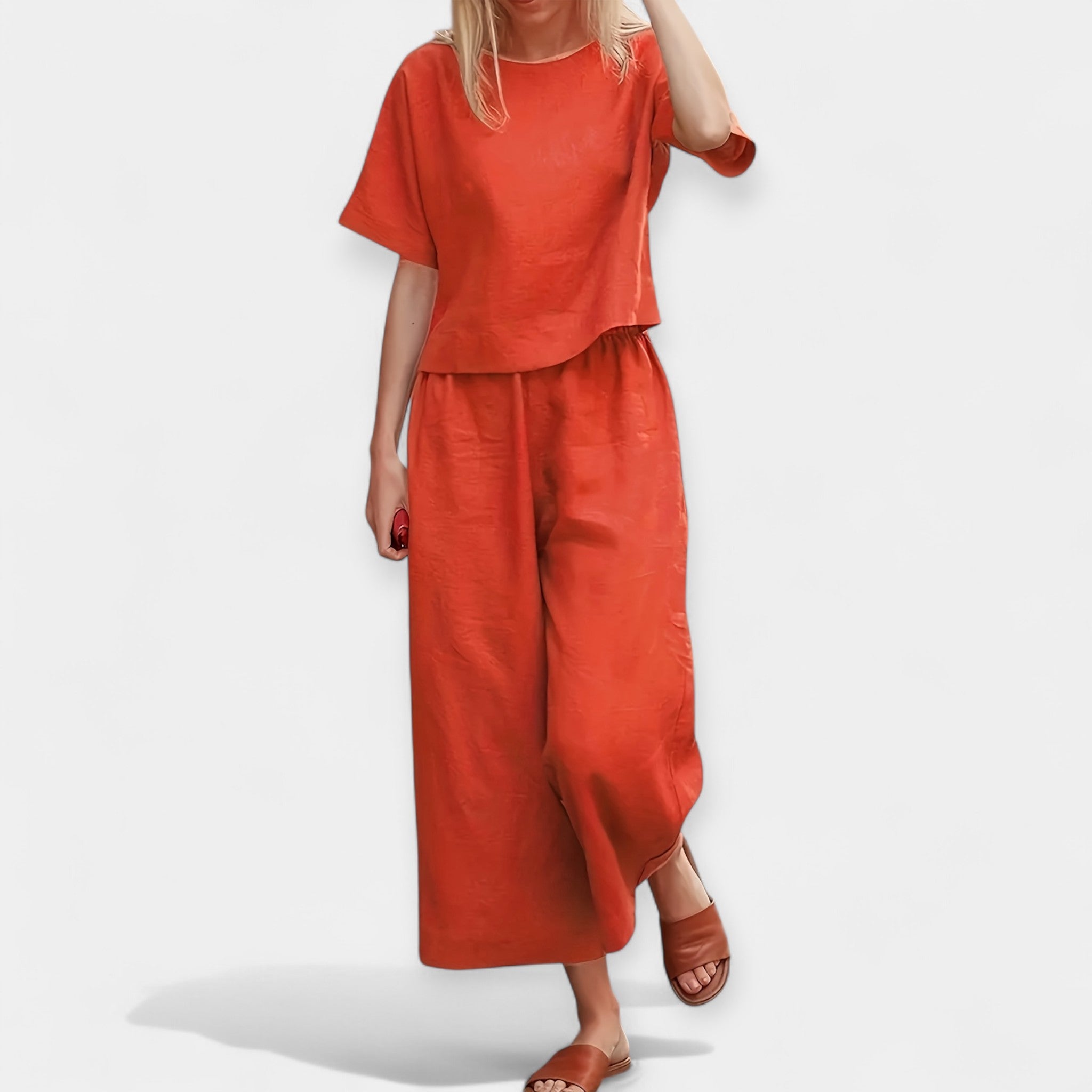 Ensemble Pantalon Aérien avec Manches Courtes