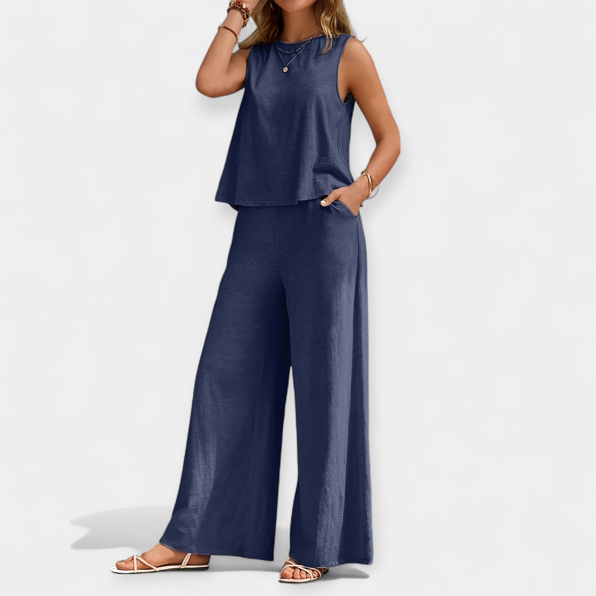 Ensemble avec Top Sans Manches & Pantalon Large