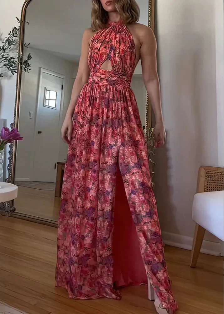 LUNA | MAXIKLEID MIT BLUMENMUSTER
