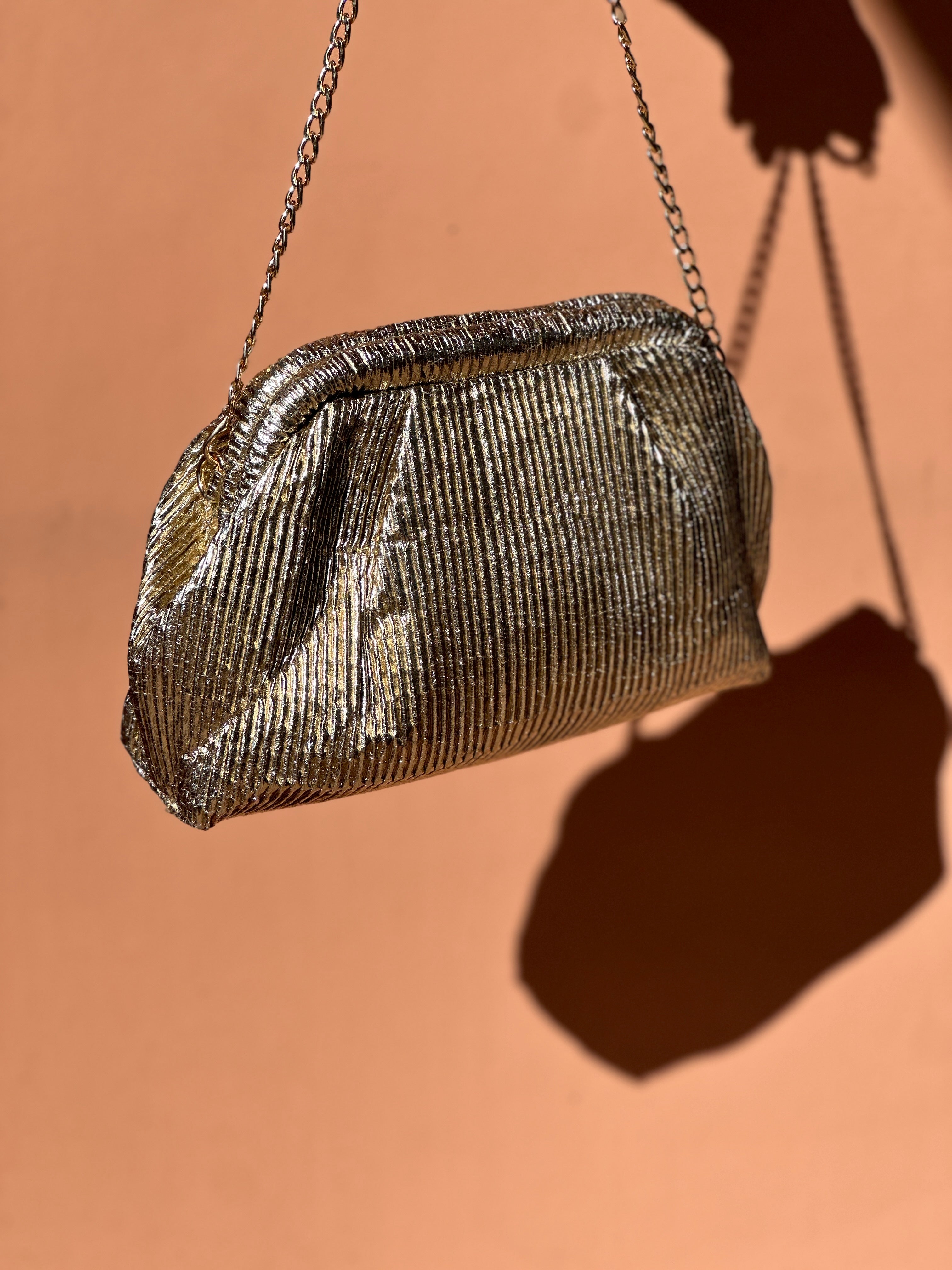 Pochette & Sac à Bandoulière Élégant Doré
