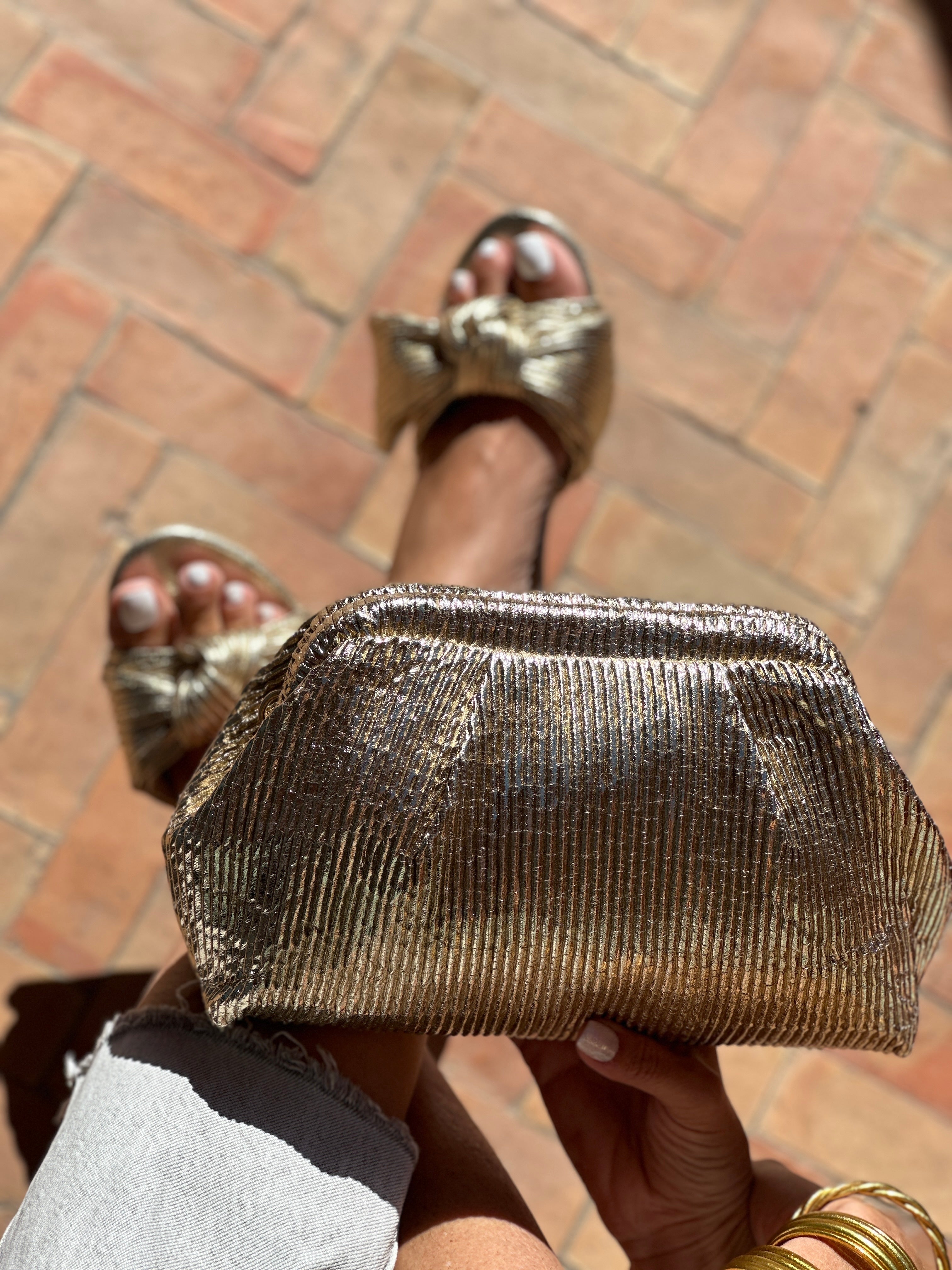 Pochette & Sac à Bandoulière Élégant Doré