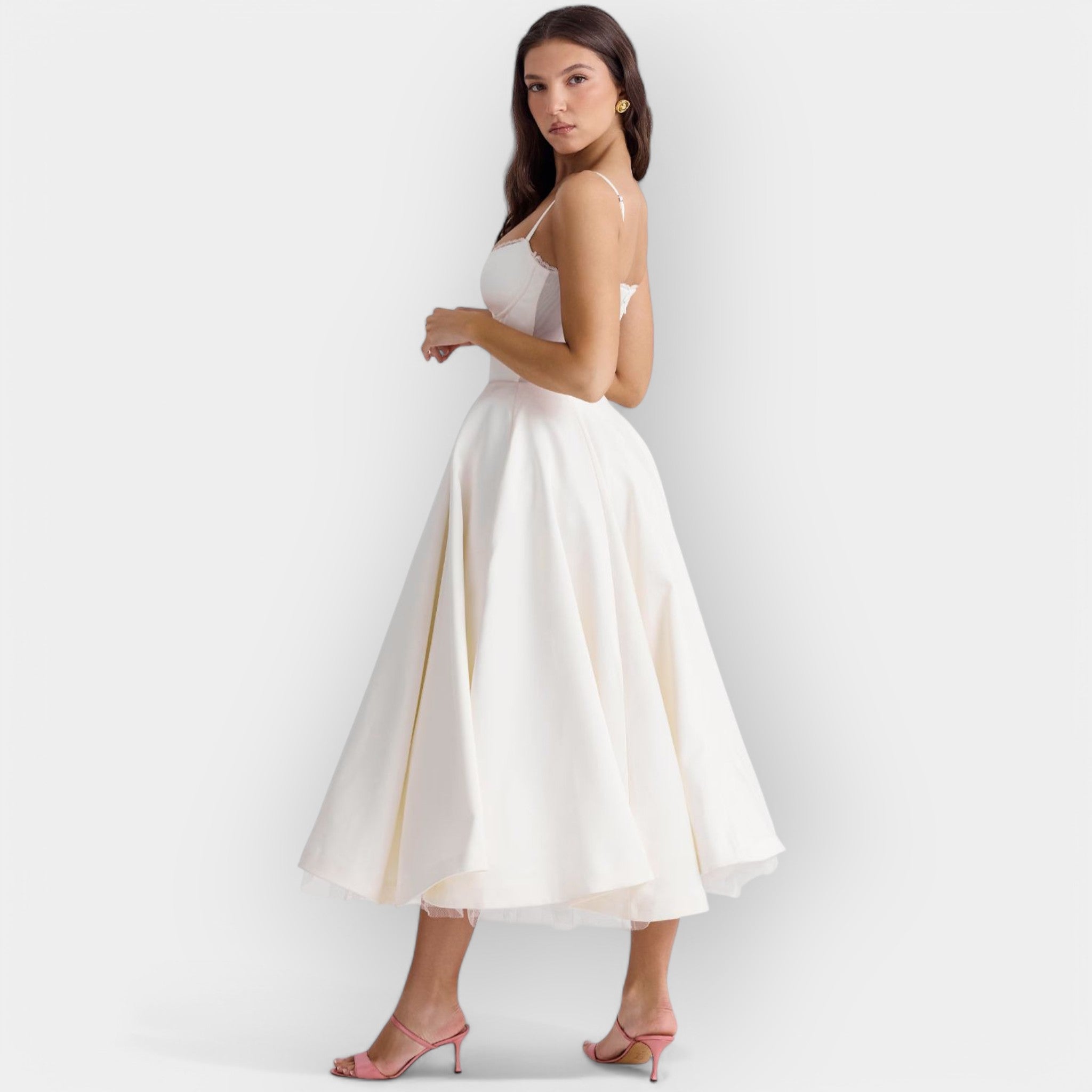 Robe Midi Blanche Épurée