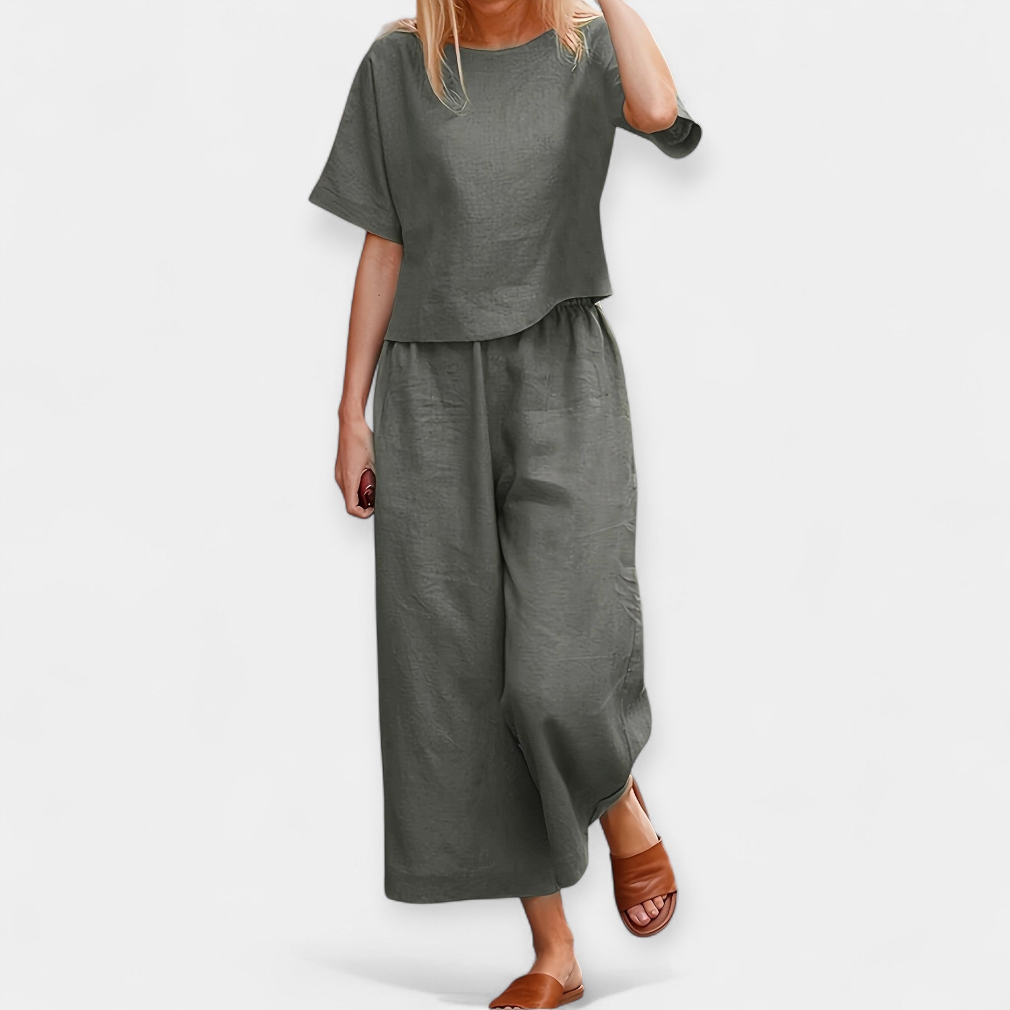 Ensemble Pantalon Aérien avec Manches Courtes